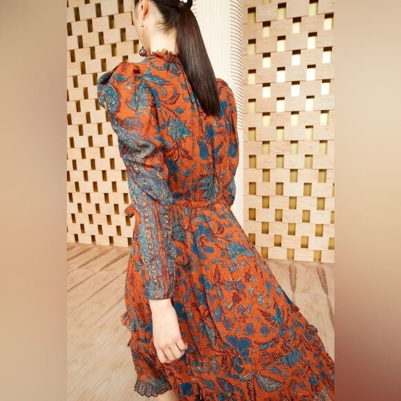 NWT Ulla Johnson Beatrice Dress Baked Clay - Picture 5 of 9